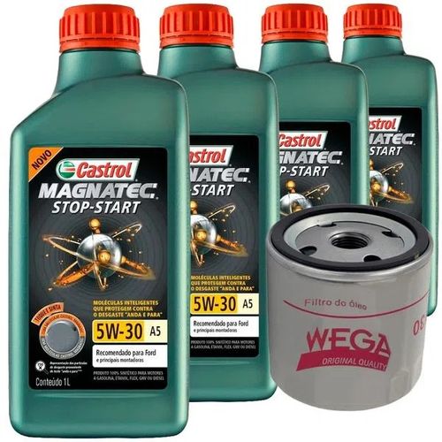 4 Óleo Sintético 5W30 Castrol e Filtro Óleo Wega Celta 2000 a 2016
