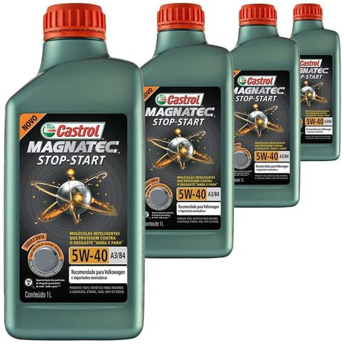Kit 4 Litros Óleo Sintético 5w40 Magnatec A3 B4 Stop-Start Castrol