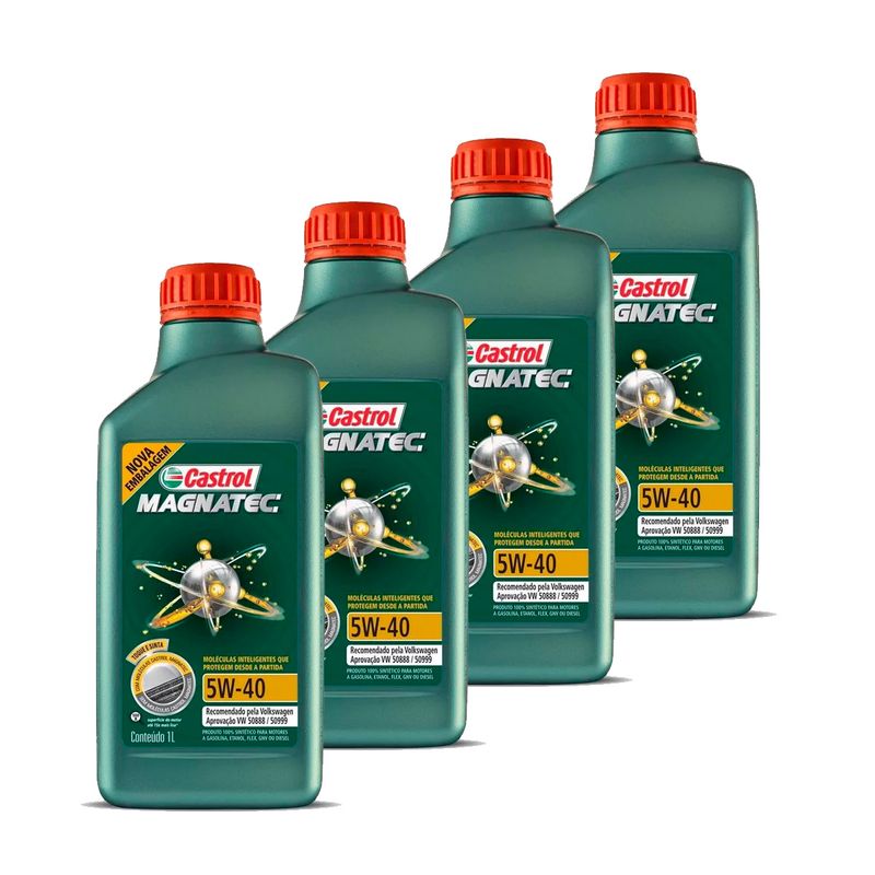 Kit 4 Óleo Sintético Castrol Magnatec 5w40 50888 Vw E 50999 Furlan Auto Peças 6469