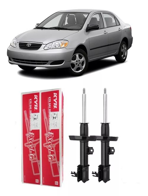 Jogo de Amortecedor Pressurizados Excel-G  gás Toyota Corolla 2003 à 2008 - Kayaba