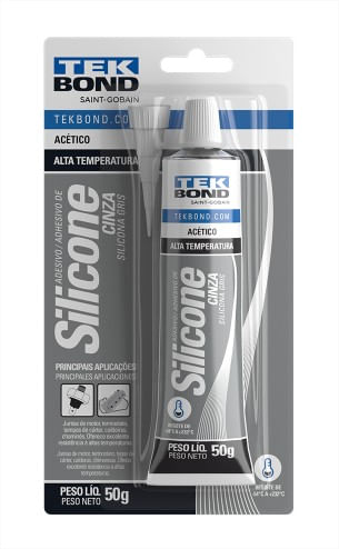 Silicone Acético Alta Temperatura Cinza 50g - TekBond