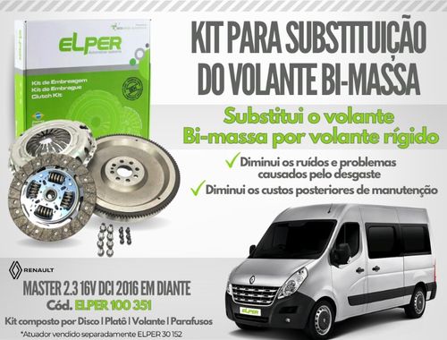 Kit Embreagem Renault Master 2016- 2.3 16V DIESEL / Elper 100351