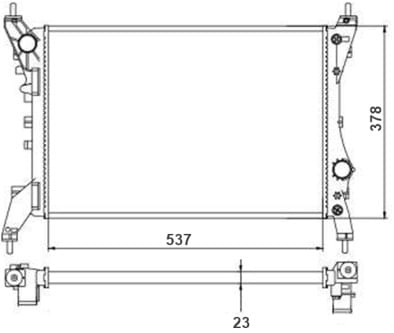 Radiador de Água Com/Sem Ar Condicionado IRB IR48410 Fiat Punto 1.4 2008 em diante